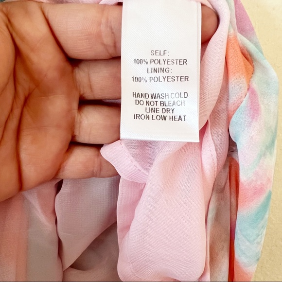 Lulus Flying Watercolors Fuchsia Print Maxi Dress sz s - Picture 8 of 8